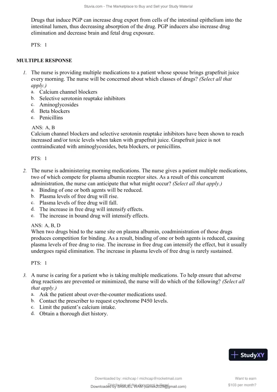 Test Bank for Lehne's Pharmacology for Nursing Care, 11th Edition (Chapters 1-112), page 23