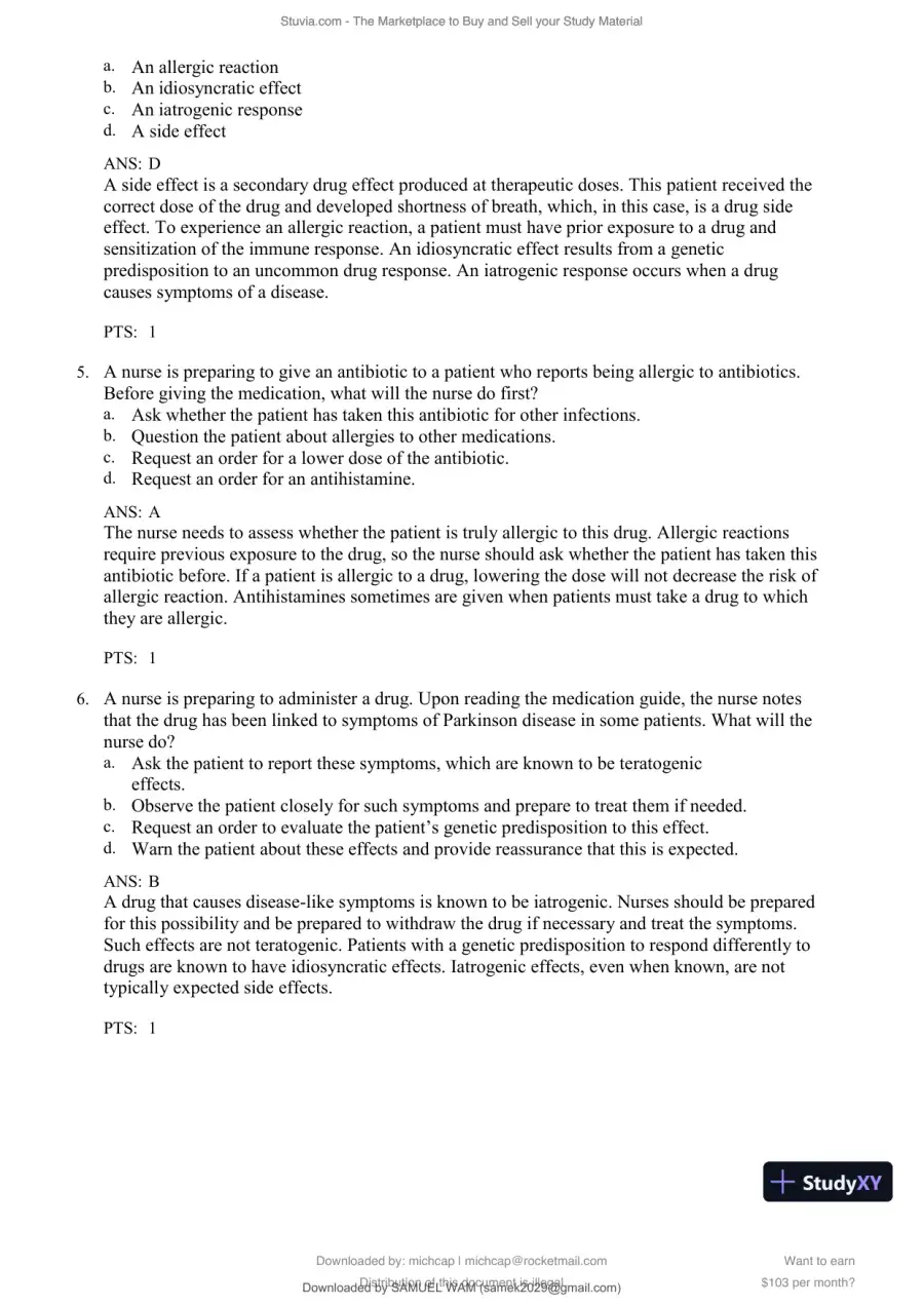 Test Bank for Lehne's Pharmacology for Nursing Care, 11th Edition (Chapters 1-112), page 26