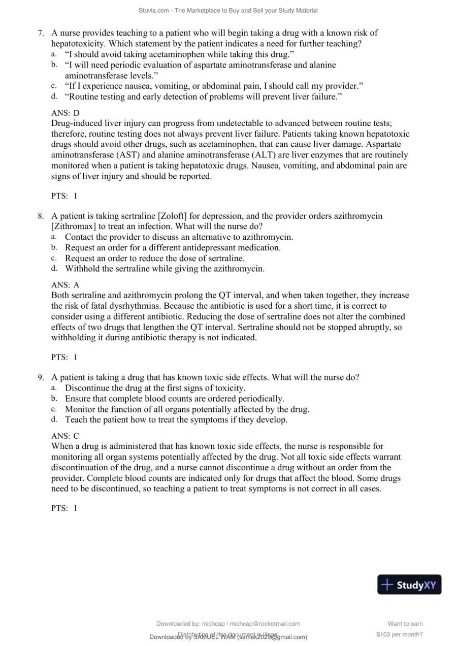Test Bank for Lehne's Pharmacology for Nursing Care, 11th Edition (Chapters 1-112), page 27