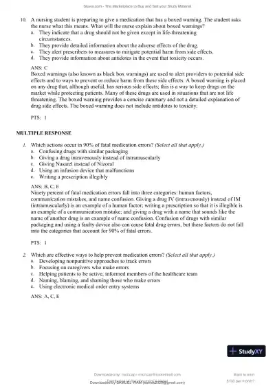 Test Bank for Lehne's Pharmacology for Nursing Care, 11th Edition (Chapters 1-112) - Page 28 preview image