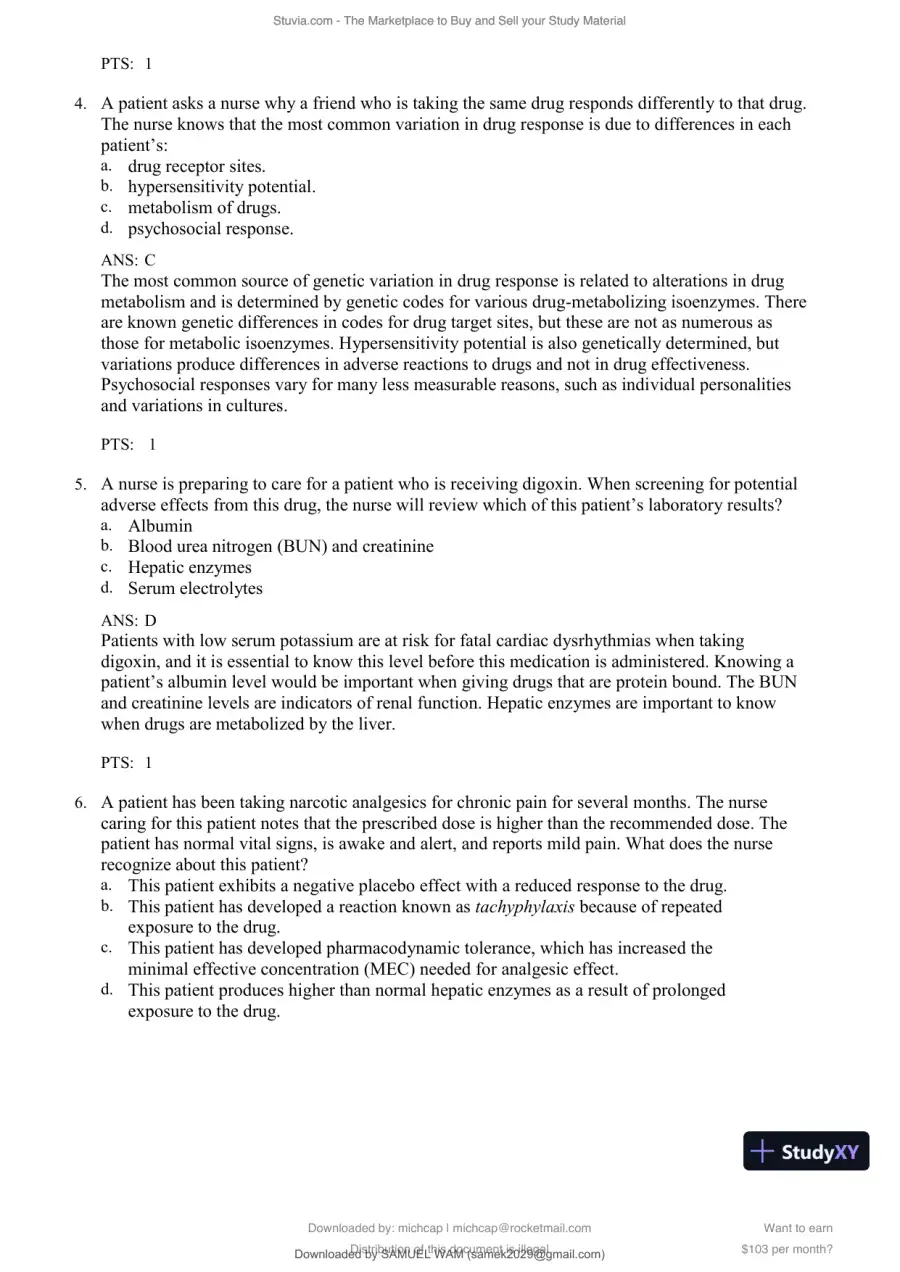 Test Bank for Lehne's Pharmacology for Nursing Care, 11th Edition (Chapters 1-112), page 31