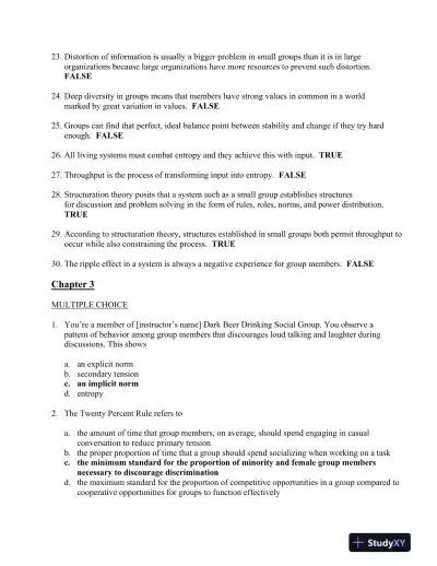 In Mixed Company: Communicating in Small Groups 9th Edition Test Bank - Page 15 preview image
