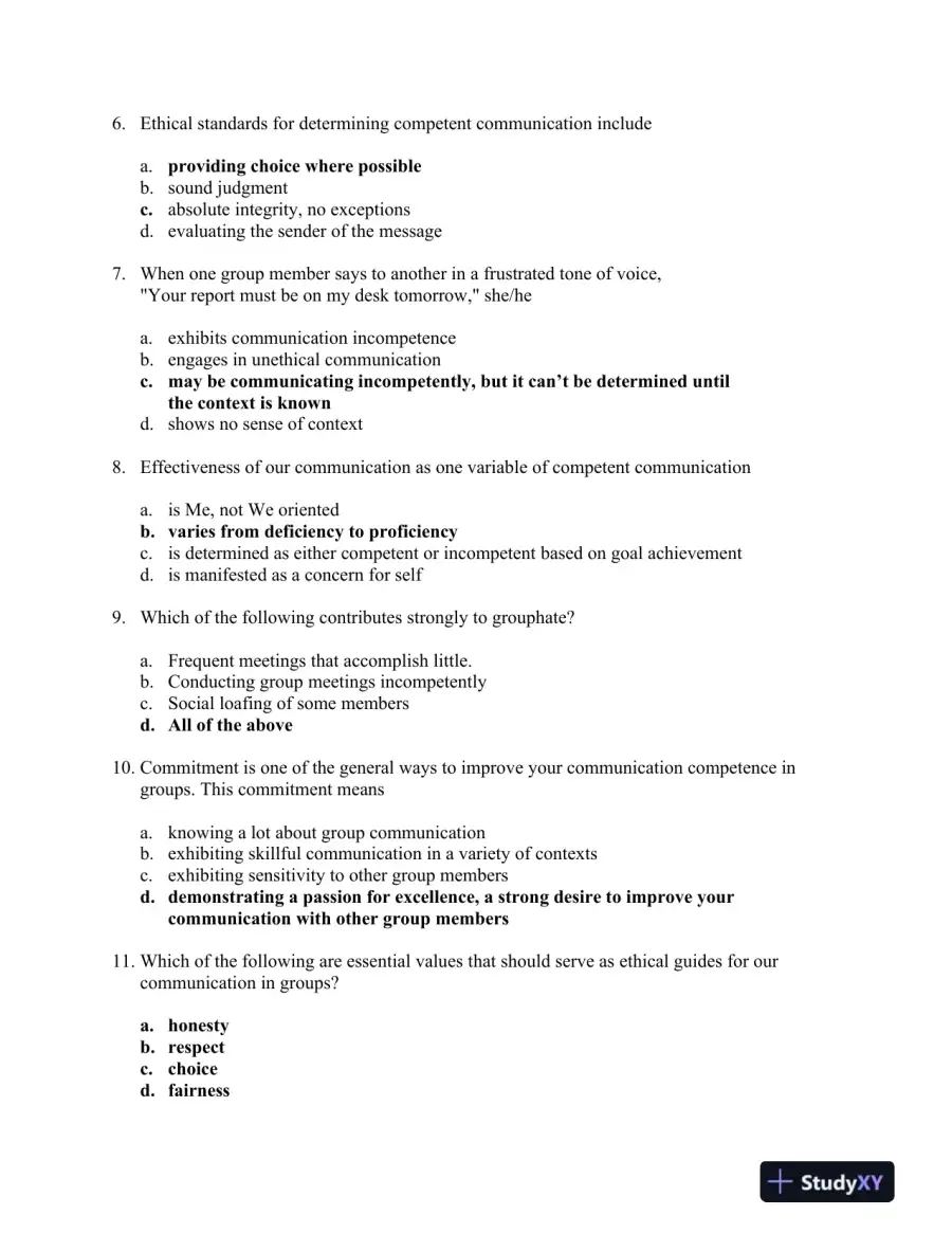 In Mixed Company: Communicating in Small Groups 9th Edition Test Bank, page 4