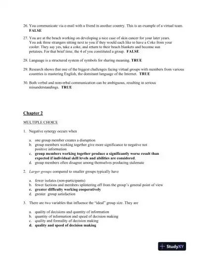 In Mixed Company: Communicating in Small Groups 9th Edition Test Bank - Page 9 preview image