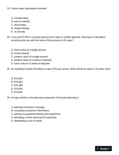 Personal Finance 6th Canadian Edition Test Bank - Page 10 preview image