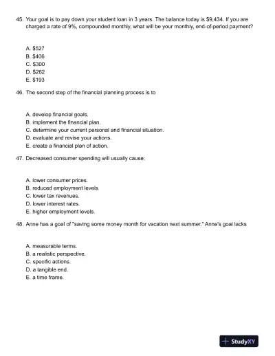 Personal Finance 6th Canadian Edition Test Bank - Page 13 preview image