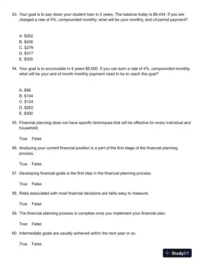 Personal Finance 6th Canadian Edition Test Bank - Page 15 preview image