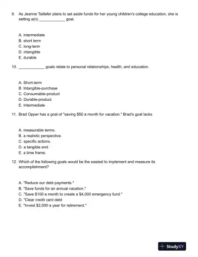 Personal Finance 6th Canadian Edition Test Bank - Page 4 preview image