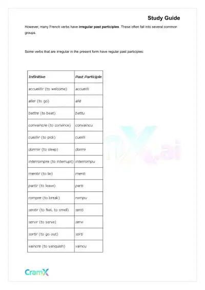 French II – Participles - Page 2 preview image