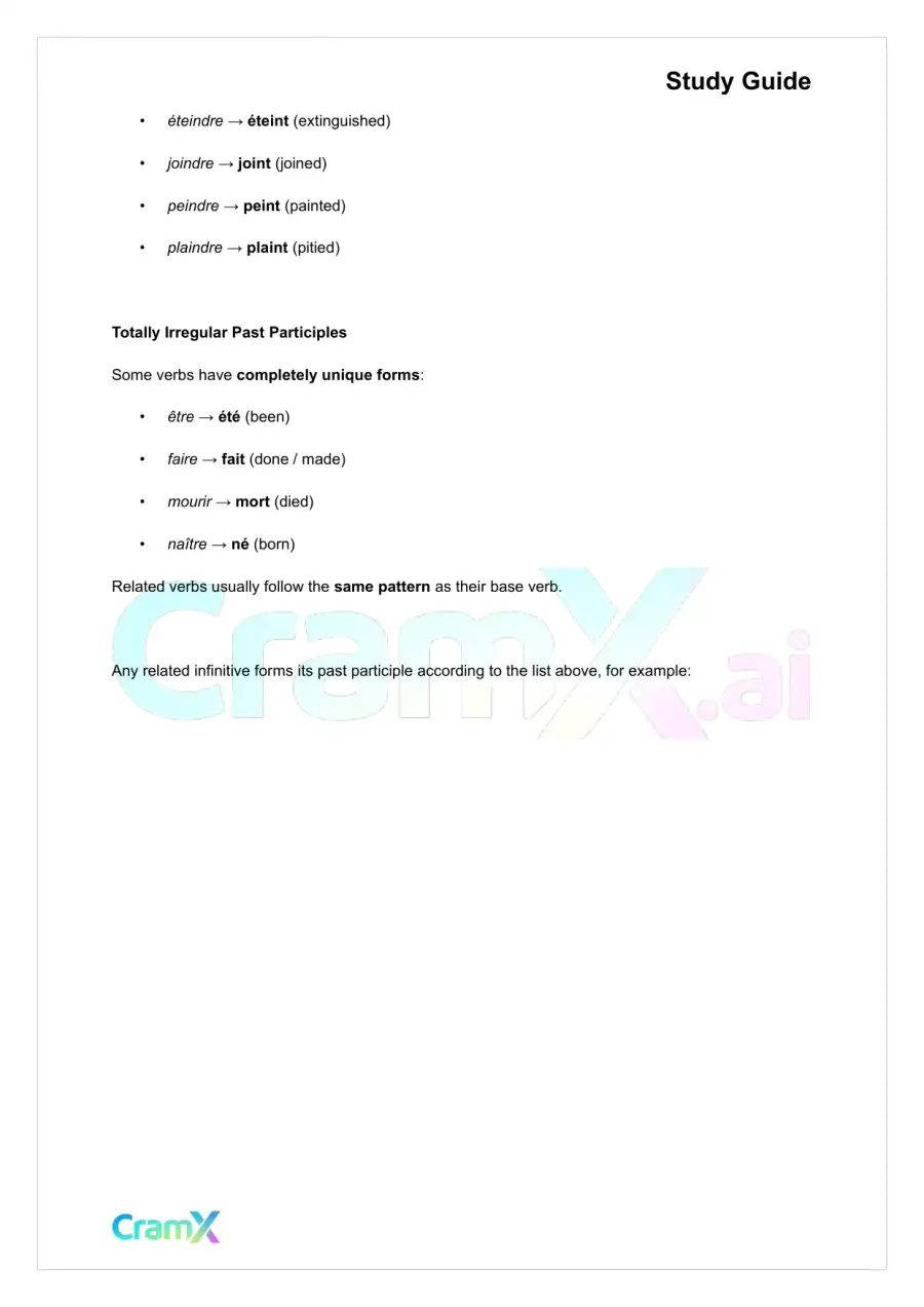 French II – Participles, page 5