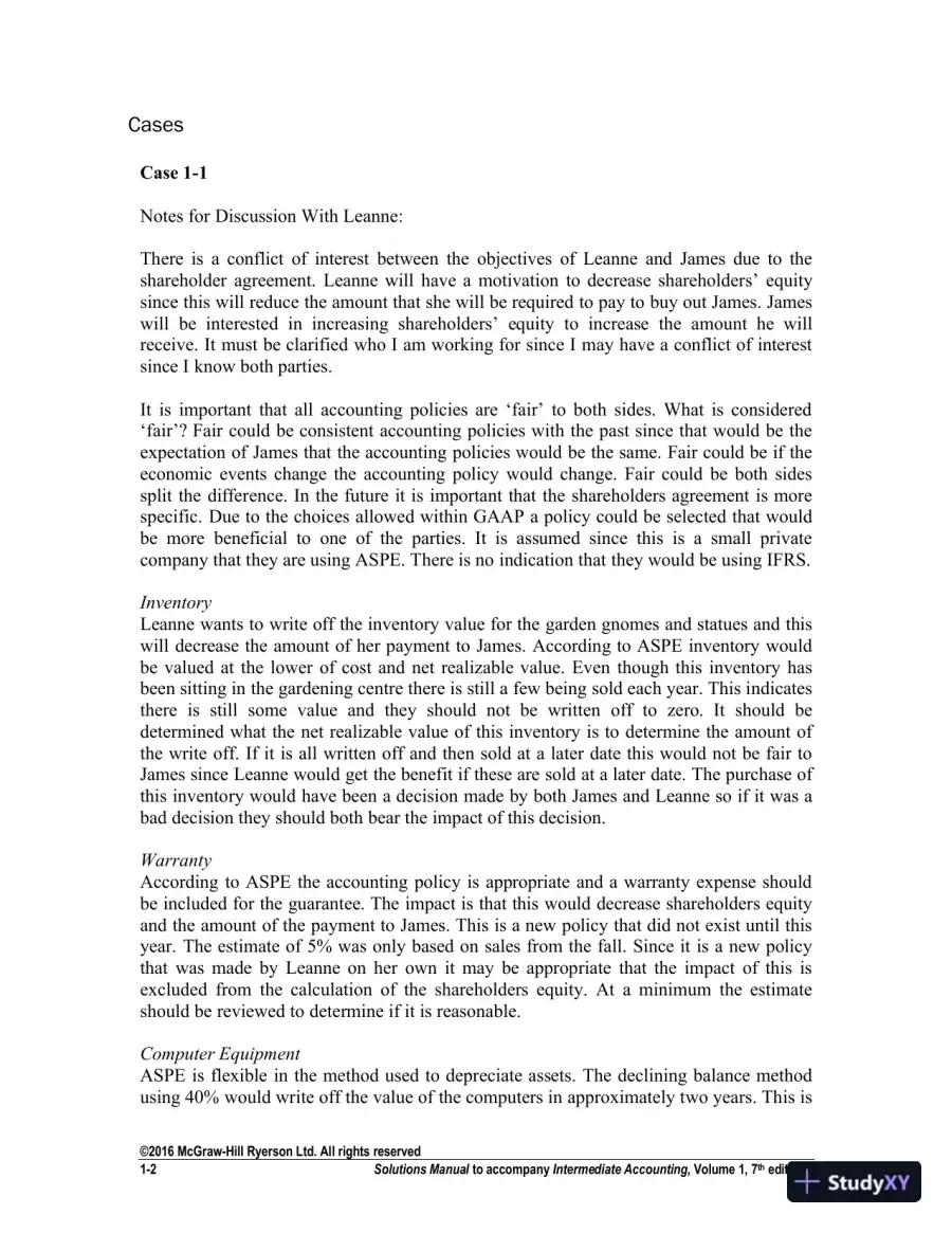Solution Manual For Intermediate Accounting Volume 1, Seventh Canadian Edition, page 3