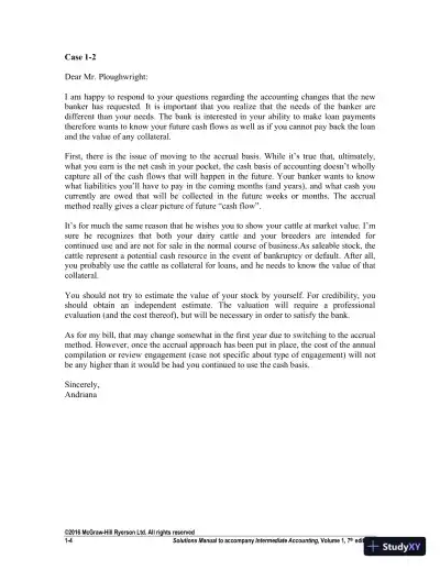 Solution Manual For Intermediate Accounting Volume 1, Seventh Canadian Edition - Page 5 preview image