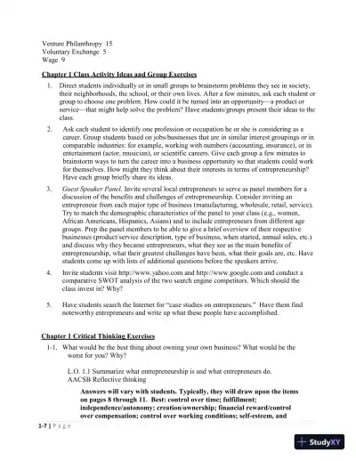 Solution Manual For Entrepreneurship: Starting and Operating Small Business, 5th Edition - Page 11 preview image