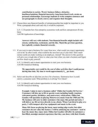 Solution Manual For Entrepreneurship: Starting and Operating Small Business, 5th Edition - Page 12 preview image