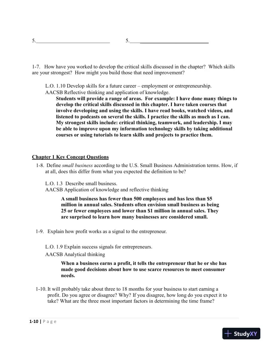 Solution Manual For Entrepreneurship: Starting and Operating Small Business, 5th Edition, page 14