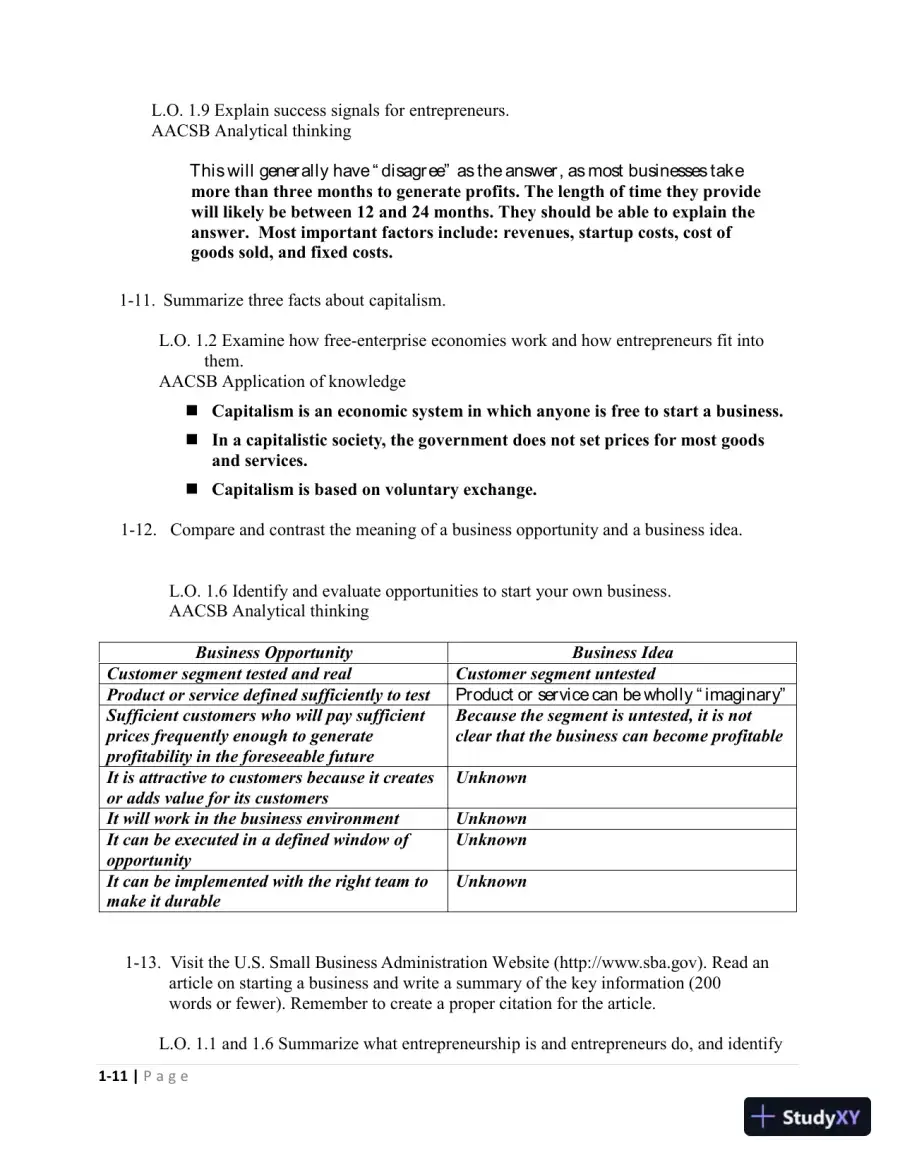 Solution Manual For Entrepreneurship: Starting and Operating Small Business, 5th Edition, page 15