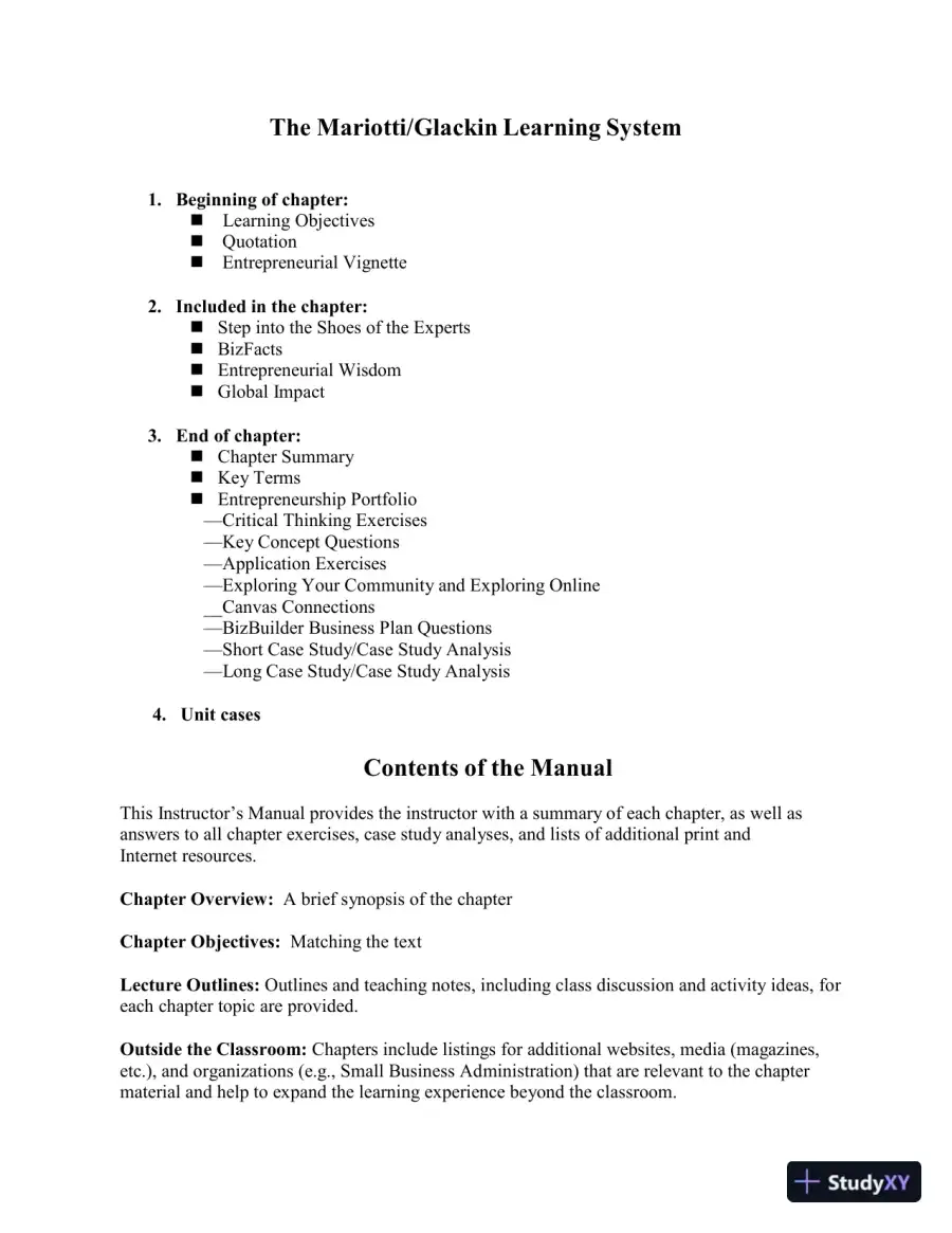 Solution Manual For Entrepreneurship: Starting and Operating Small Business, 5th Edition, page 4