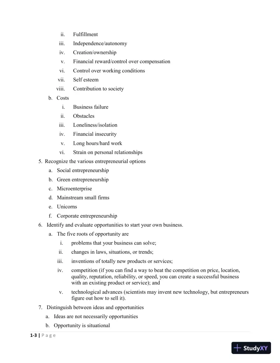 Solution Manual For Entrepreneurship: Starting and Operating Small Business, 5th Edition, page 7