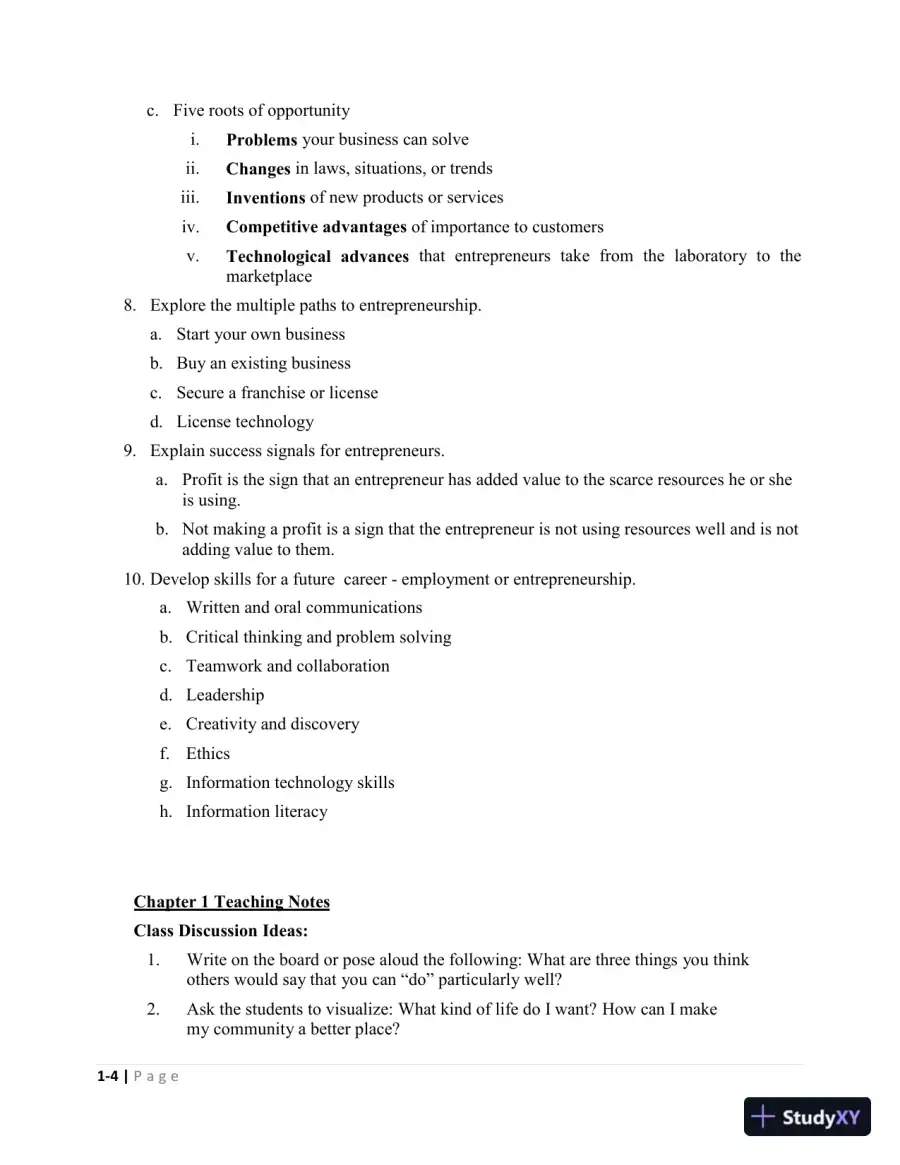 Solution Manual For Entrepreneurship: Starting and Operating Small Business, 5th Edition, page 8