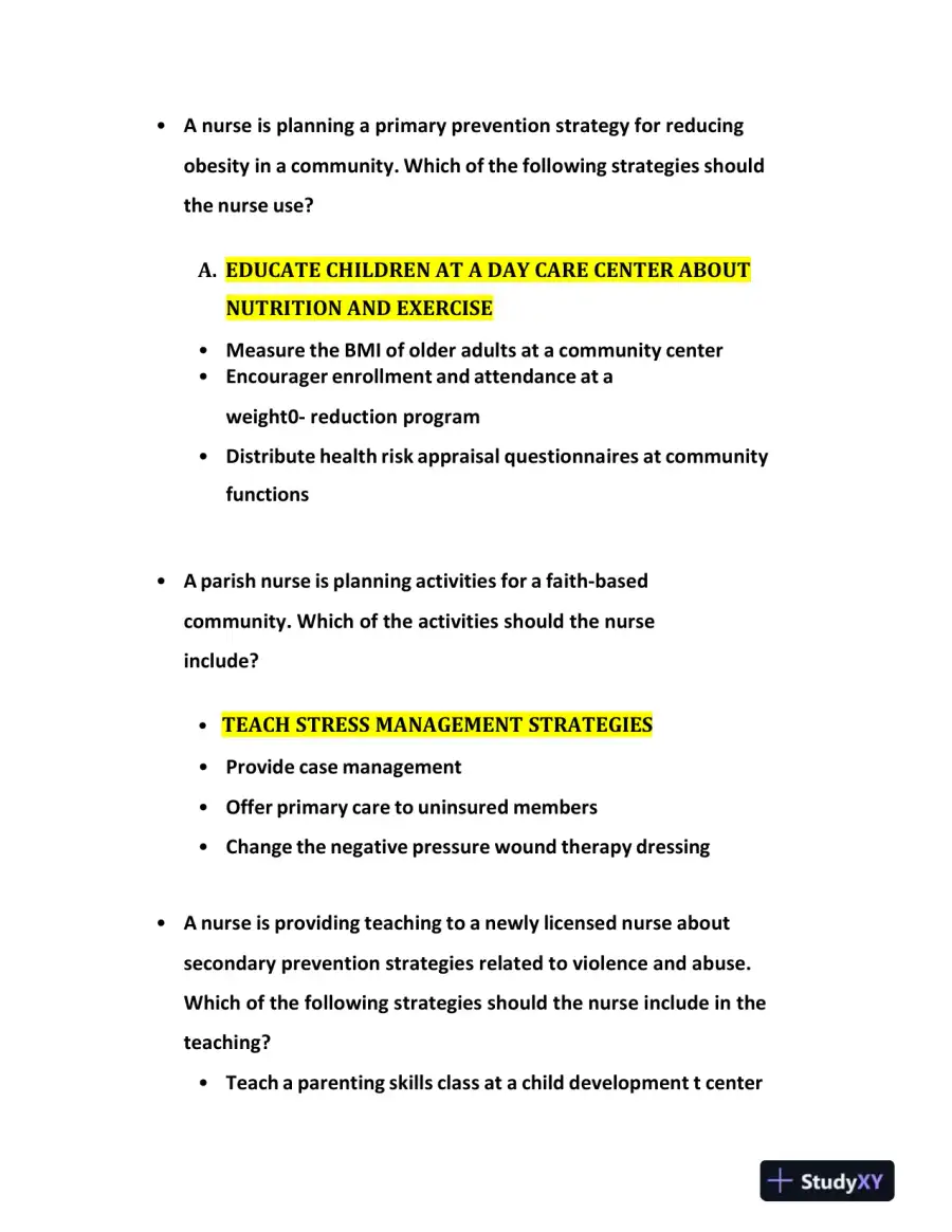 2021-2022 ATI Community Health Proctored Exam with Answers (58 Solved Questions), page 4