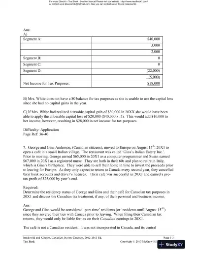 Canadian Income Taxation : Planning And Decision Making, 2013-2014 Edition Test Bank - Page 12 preview image