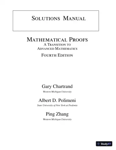Solution Manual for Mathematical Proofs: A Transition to Advanced Mathematics, 4th Edition - Page 1 preview image