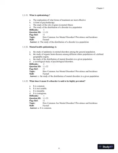 Test Bank For Abnormal Psychology, 14th Edition - Page 15 preview image