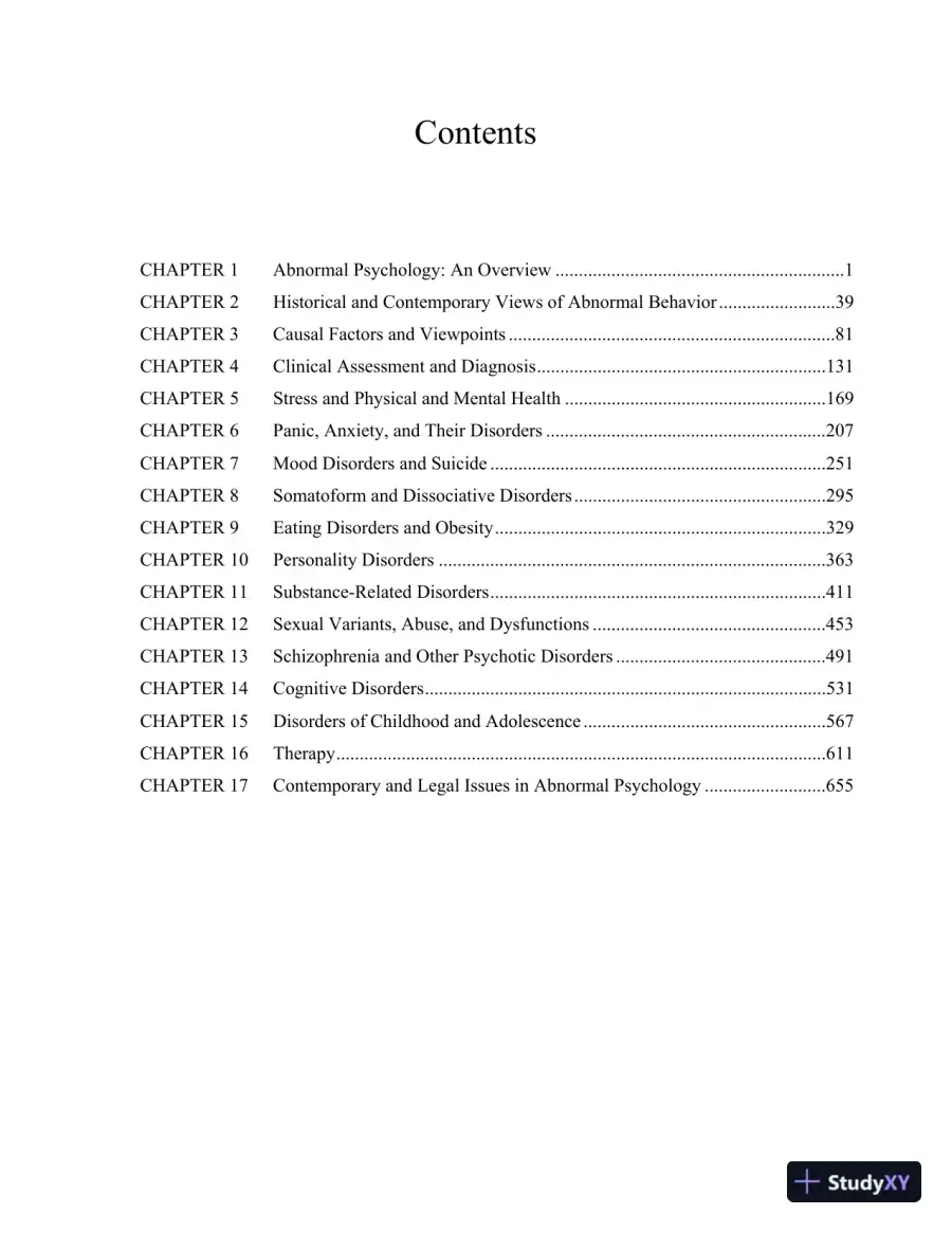 Test Bank For Abnormal Psychology, 14th Edition, page 3