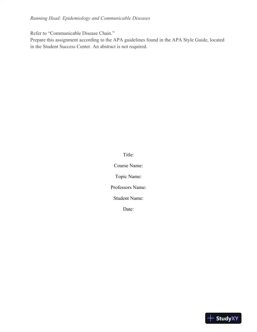 NRS-427V Week 2 Epidemiology and Communicable Diseases Paper, page 3
