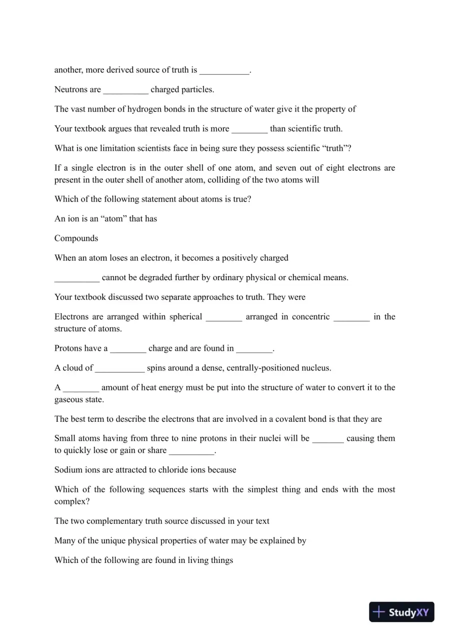 Liberty University BIOL 101 Quiz 1 Complete Solutions Correct Answers Key, page 4