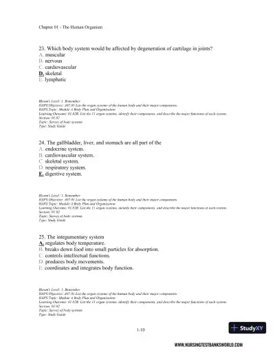 Test Bank For Seeley's Anatomy And Physiology, 11th Edition - Page 11 preview image