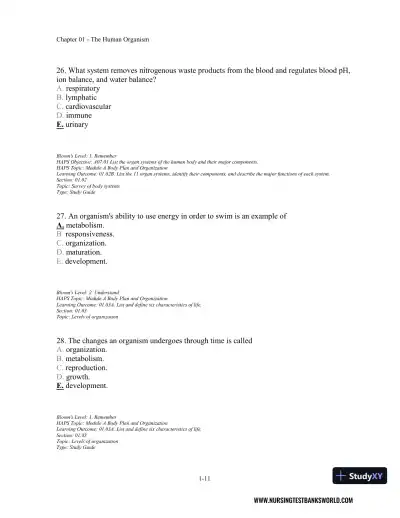 Test Bank For Seeley's Anatomy And Physiology, 11th Edition - Page 12 preview image