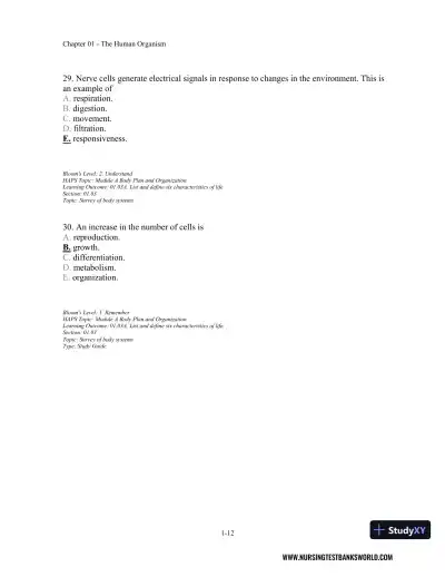 Test Bank For Seeley's Anatomy And Physiology, 11th Edition - Page 13 preview image
