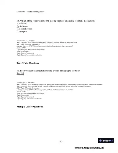 Test Bank For Seeley's Anatomy And Physiology, 11th Edition - Page 16 preview image