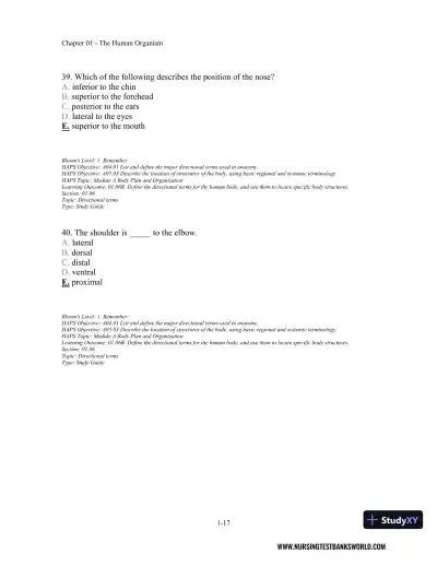 Test Bank For Seeley's Anatomy And Physiology, 11th Edition - Page 18 preview image