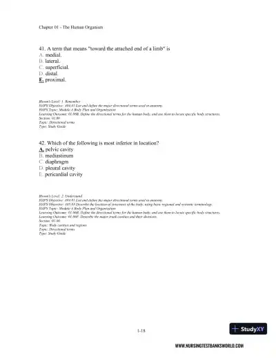 Test Bank For Seeley's Anatomy And Physiology, 11th Edition - Page 19 preview image