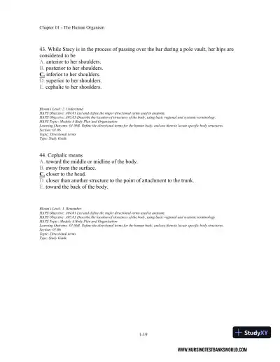 Test Bank For Seeley's Anatomy And Physiology, 11th Edition - Page 20 preview image