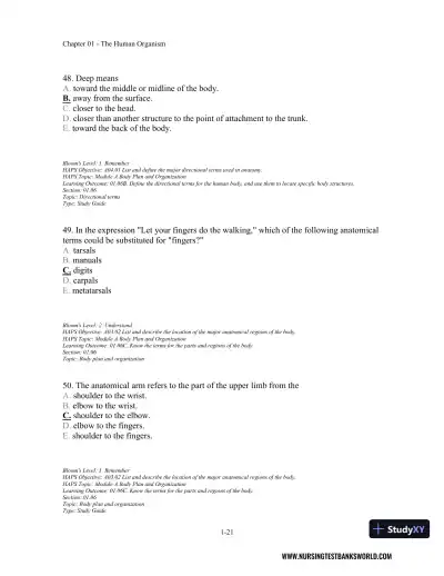 Test Bank For Seeley's Anatomy And Physiology, 11th Edition - Page 22 preview image