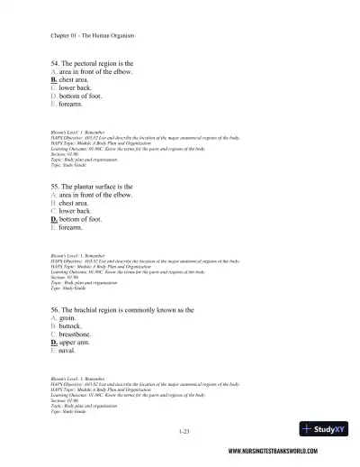 Test Bank For Seeley's Anatomy And Physiology, 11th Edition - Page 24 preview image