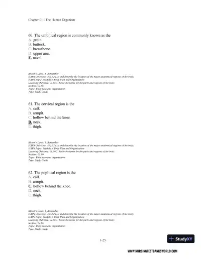 Test Bank For Seeley's Anatomy And Physiology, 11th Edition - Page 26 preview image