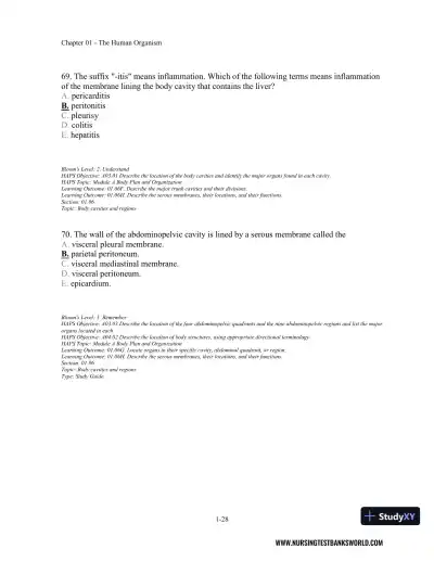 Test Bank For Seeley's Anatomy And Physiology, 11th Edition - Page 29 preview image