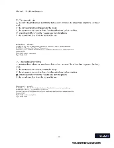 Test Bank For Seeley's Anatomy And Physiology, 11th Edition - Page 31 preview image
