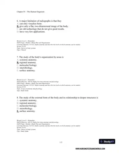 Test Bank For Seeley's Anatomy And Physiology, 11th Edition - Page 4 preview image