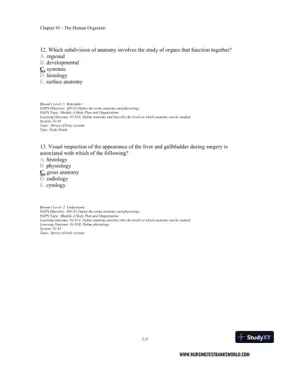 Test Bank For Seeley's Anatomy And Physiology, 11th Edition - Page 6 preview image