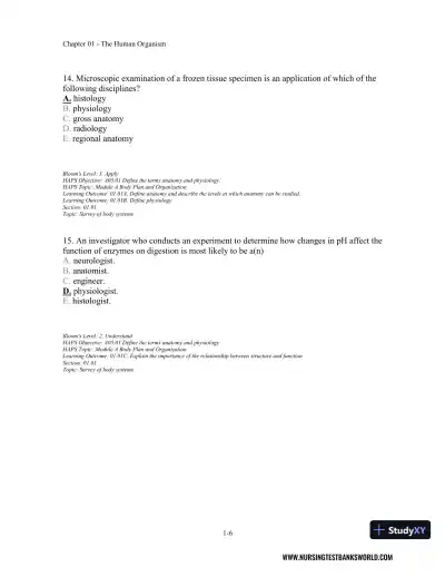 Test Bank For Seeley's Anatomy And Physiology, 11th Edition - Page 7 preview image