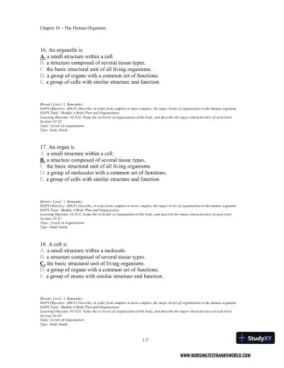 Test Bank For Seeley's Anatomy And Physiology, 11th Edition - Page 8 preview image