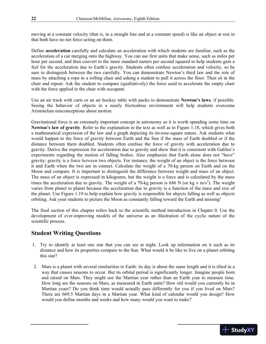 Solution Manual for Astronomy: A Beginner's Guide to the Universe, 8th Edition, page 16