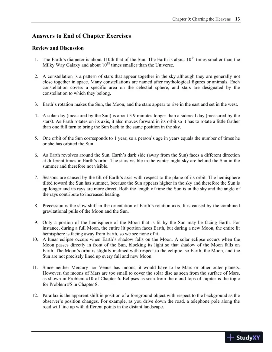 Solution Manual for Astronomy: A Beginner's Guide to the Universe, 8th Edition, page 7