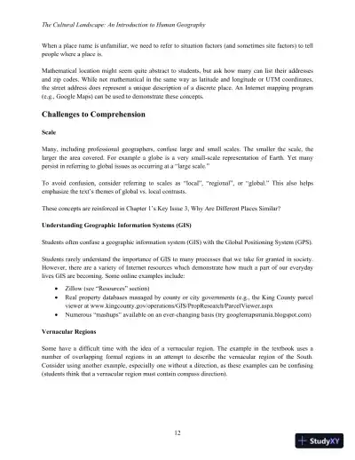 Lecture Notes For The Cultural Landscape: An Introduction to Human Geography, 11th Edition - Page 20 preview image