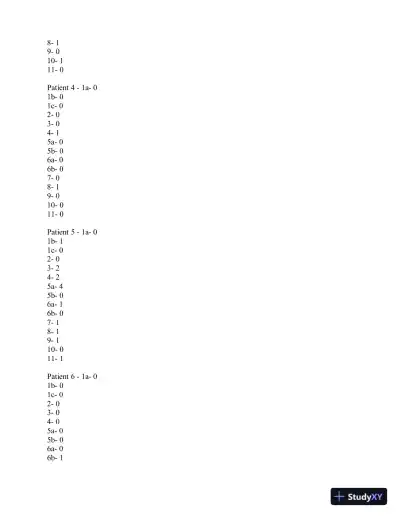 NIH Stroke Scale � All Test Groups A-F (patients 1-6) with Answers (18 Solved Questions) - Page 3 preview image